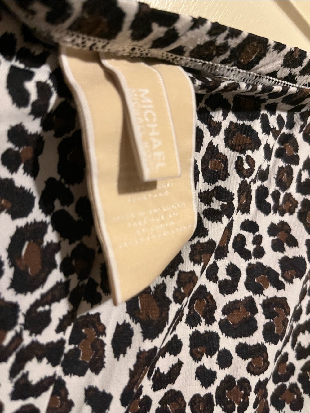 Michael Kors Black & White Leopard-Print Wide-Leg Lounge Pants